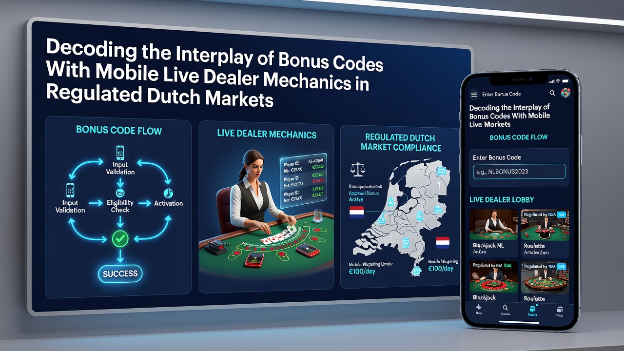 Diagram van mobiele live dealer interactie met bonuscodes