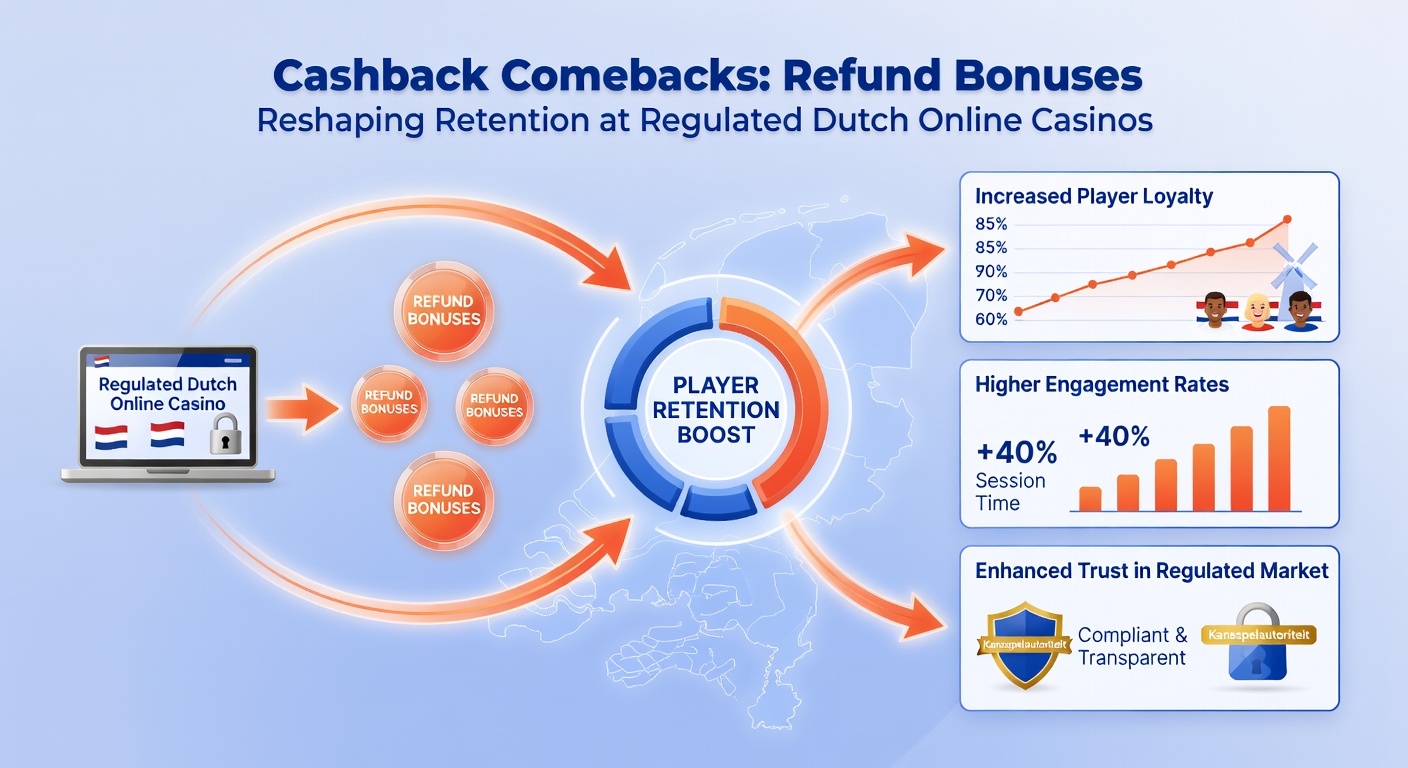 Schermafbeelding van een cashback promotie in een Nederlands online casino app, met real-time refund berekening