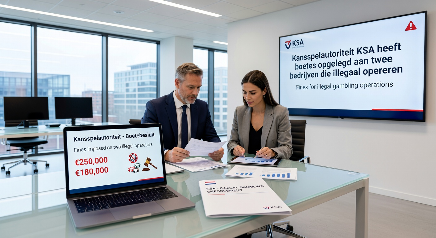 Grafiek met stijgende boetebedragen van de KSA, inclusief de recordboete voor Novatech, illustrerend de toenemende handhaving