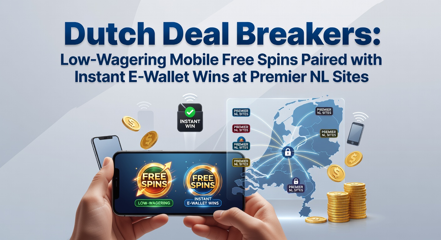 Schermafbeelding van een mobiel casino met lage-wagering free spins en e-wallet uitbetalingsopties op een Nederlands platform