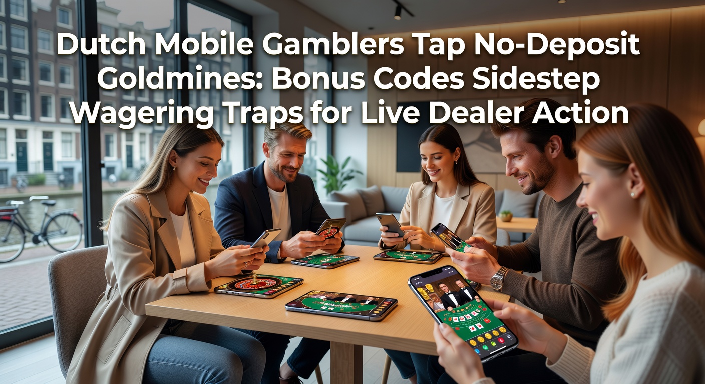 Nederlandse speler op mobiel apparaat activeert no-deposit bonus bij live dealer blackjacktafel, met bonuscode op scherm zichtbaar