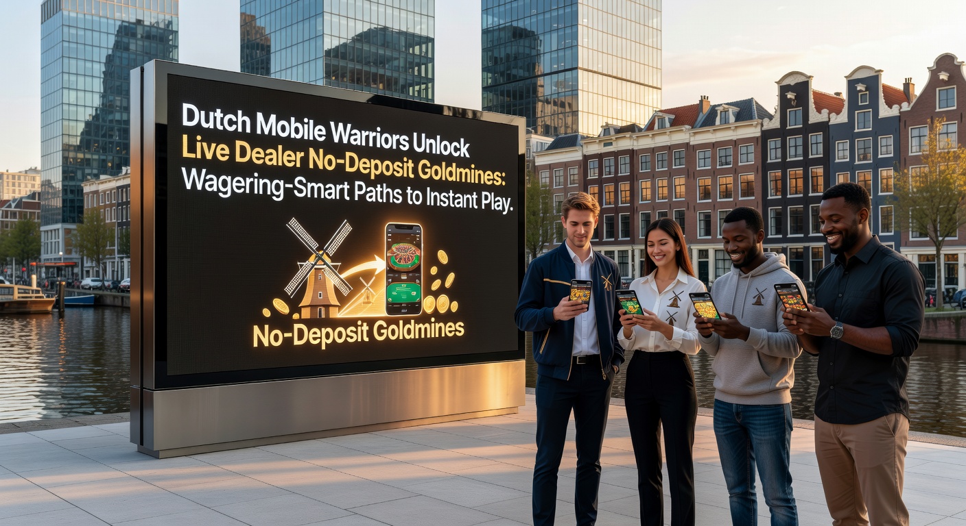 Live dealer blackjack tafel op mobiel scherm met no-deposit bonus overlay, Nederlandse spelersinterface zichtbaar